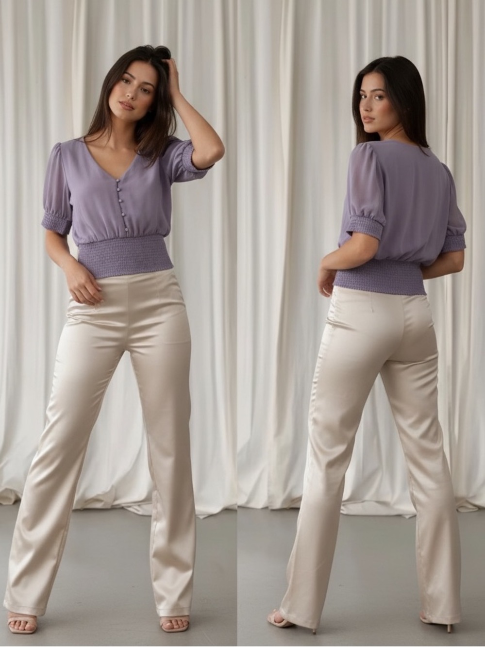 OLM ruched blouse size XL